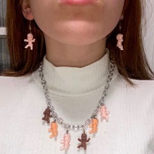 Tiny Baby Chain and Earring Set